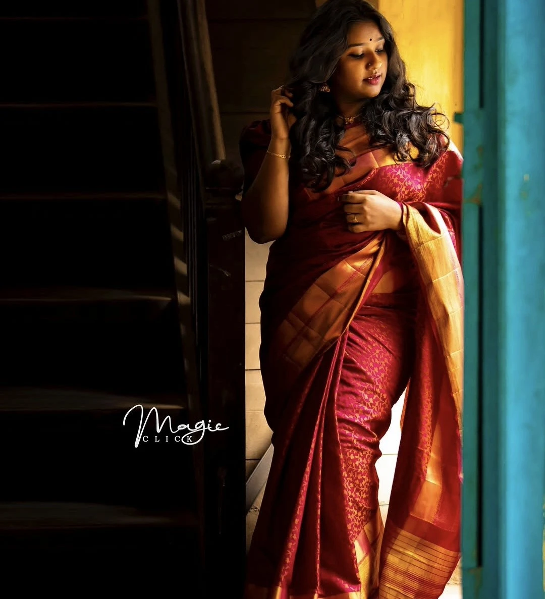 Niranjana Rema in a traditional silk saree